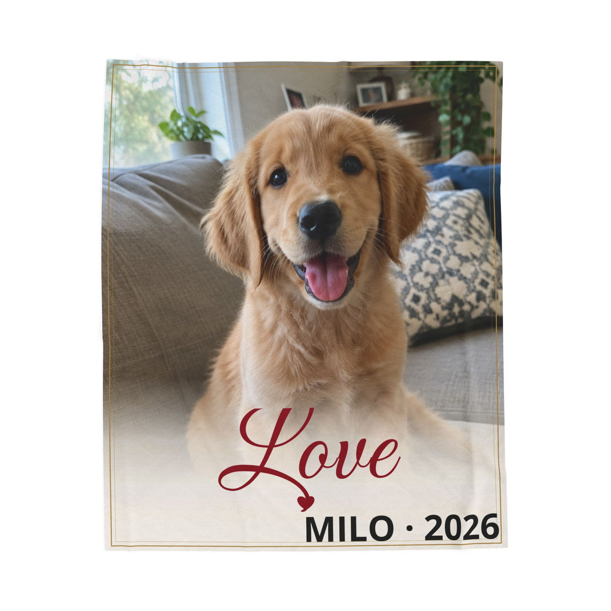 Personalized Photo Blanket – Custom "Love" Throw