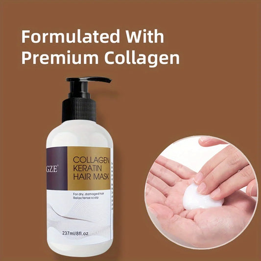 Collagen and keratin hair mask, 237ml bottle